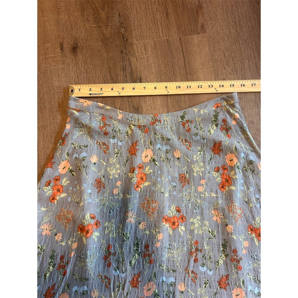 Natural Life Skirt Womens Size M Gray Blue Floral Tiered Maxi Boho Flowy - Picture 7 of 11